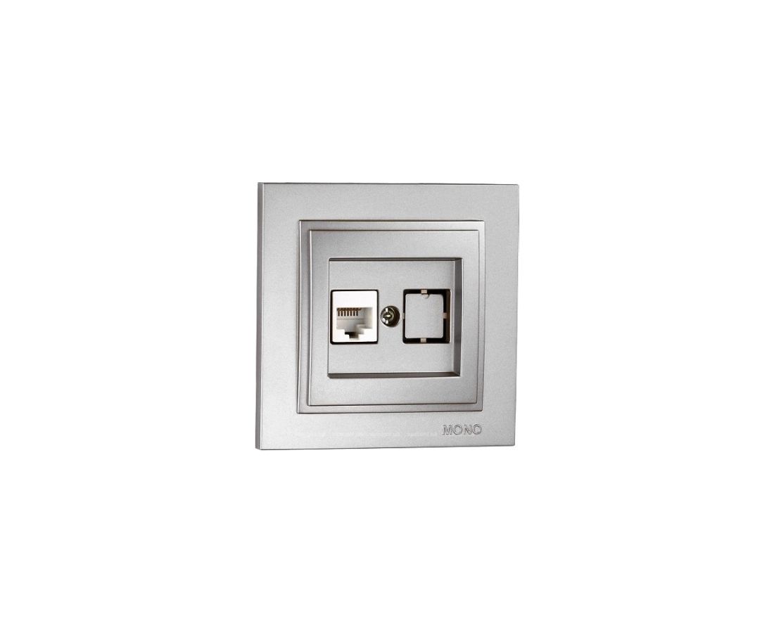 როზეტი ინტერნეტის CAT6 DESPINA Silver - 102-212105-125 — როზეტები და ჩამრთველები